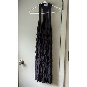 Survival Ruffle Mini Dress Tunic Racerback Medium Blue